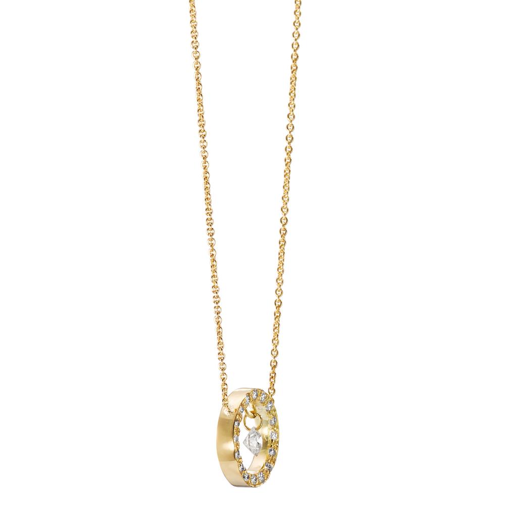 Collar 750/oro amarillo de 18 quilates Diamante 0.14 ct, 17 piedras, w-si 40-42 cm