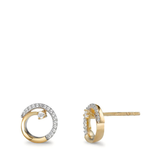 Pendientes Oro amarillo de 375/9K Circonita 34 piedras Ø9 mm