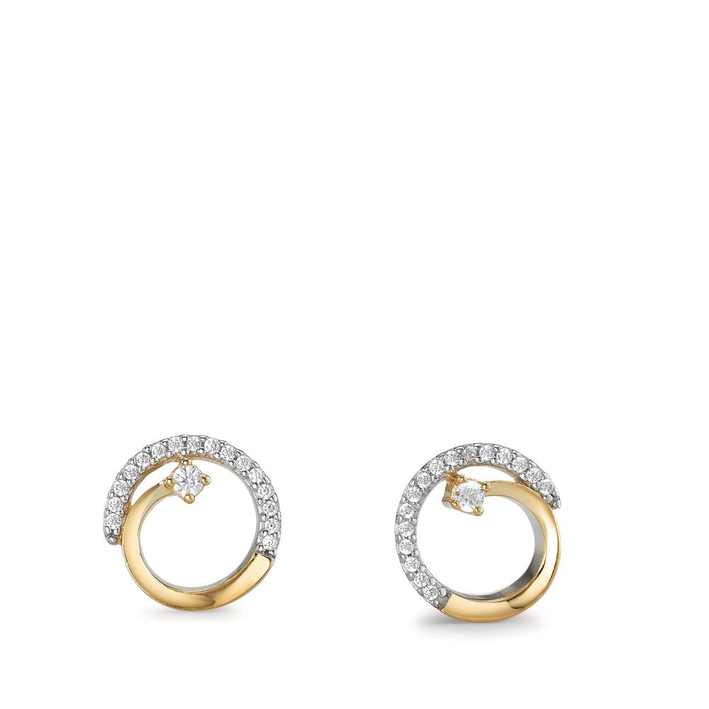 Pendientes Oro amarillo de 375/9K Circonita 34 piedras Ø9 mm