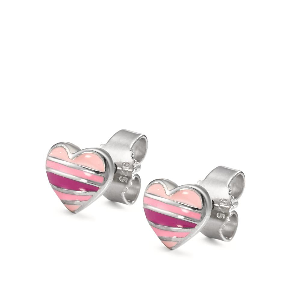 Pendientes Plata Rodio plateado Corazón Ø6.5 mm