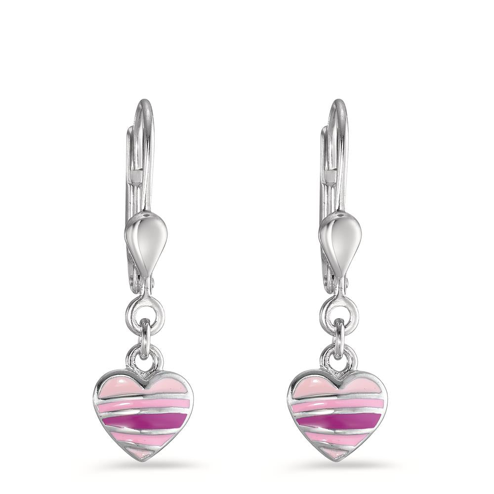 Pendientes Plata Rodio plateado Corazón Ø6.5 mm