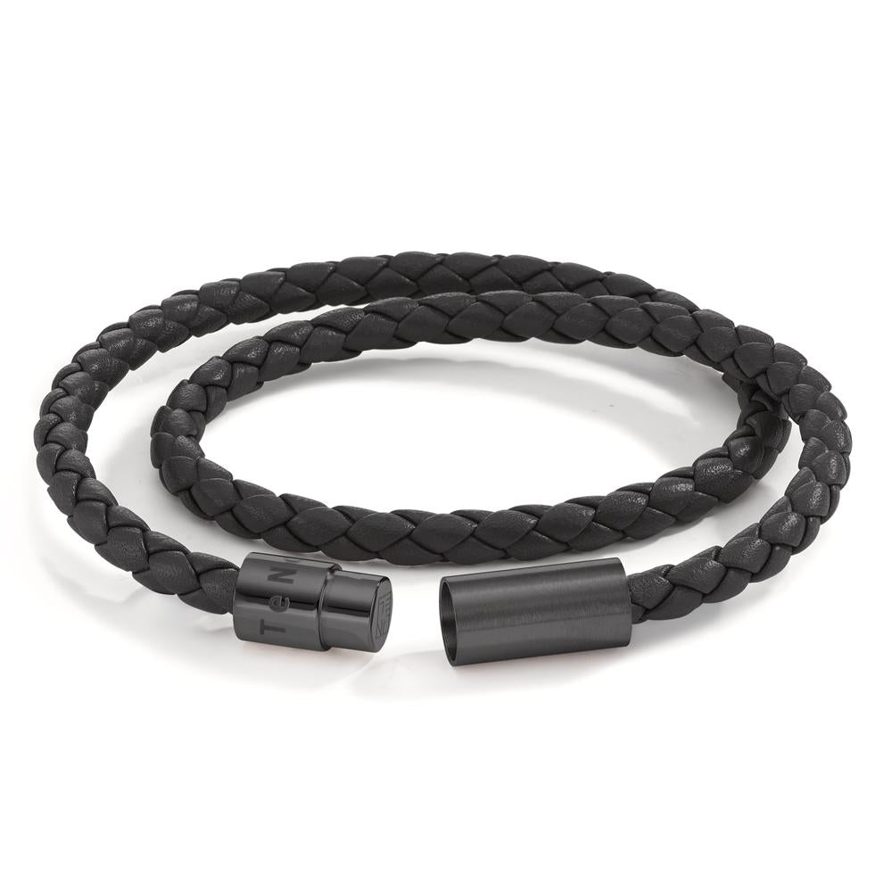 Pulsera Cuero, Acero inoxidable Negro Recubierto de IP 21 cm