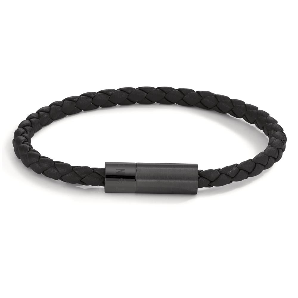 Pulsera Cuero, Acero inoxidable Negro Recubierto de IP 19 cm