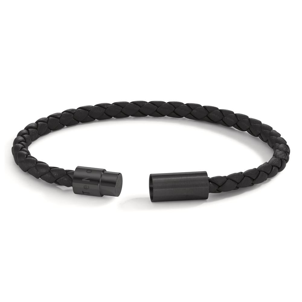 Pulsera Cuero, Acero inoxidable Negro Recubierto de IP 19 cm