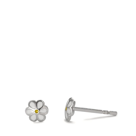 Pendientes Plata Rodio plateado Flor Ø4.5 mm