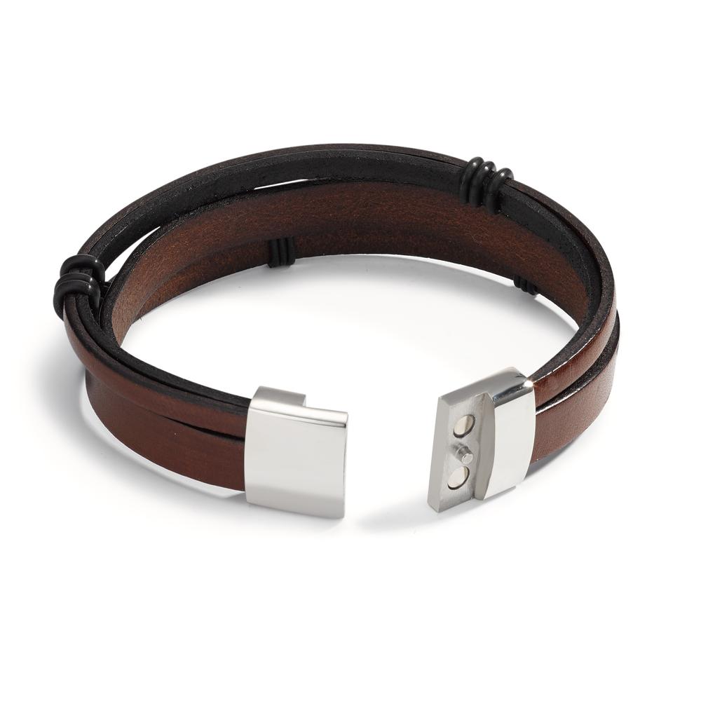 Pulsera Cuero, Acero inoxidable 21 cm