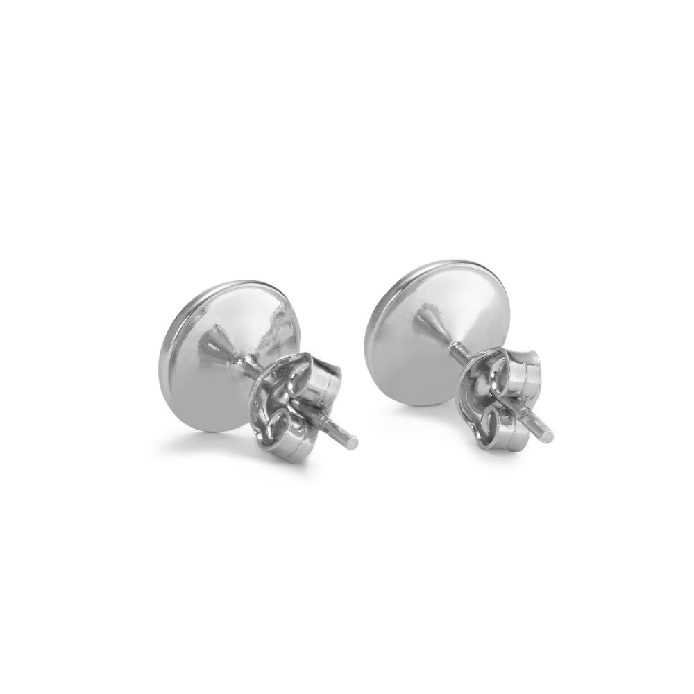 Pendientes Plata Circonita agua, 2 piedras Rodio plateado Piedras del mes Ø9 mm