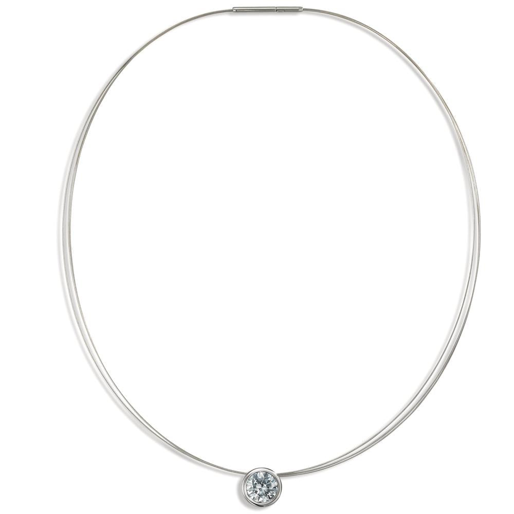 Collar Acero inoxidable Circonita blanco 42 cm Ø13 mm