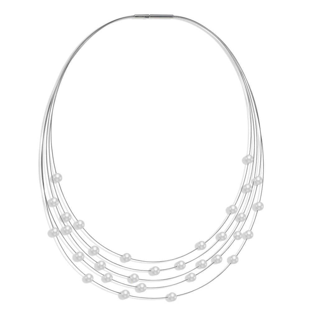 Collar Acero inoxidable Perla de concha 42 cm