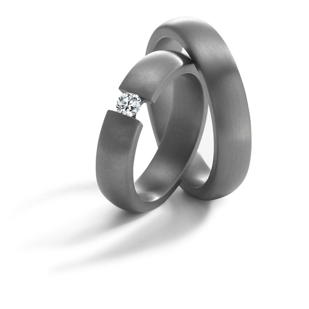 Anillo de pareja 999 tantalio Diamante 0.15 ct, w-si