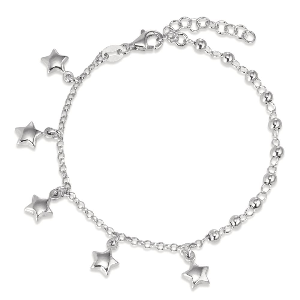 Pulsera Plata Rodio plateado estrella 16-19 cm