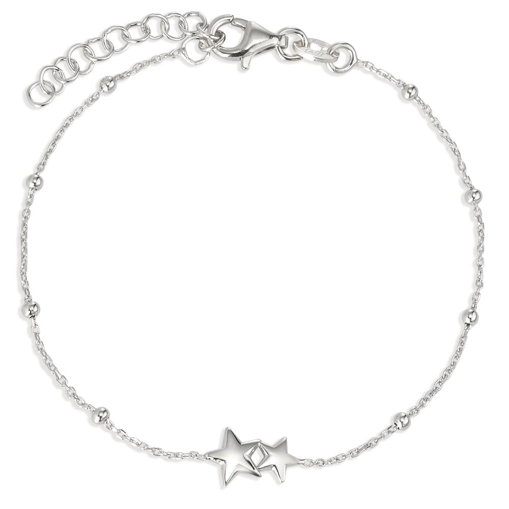 Pulsera Plata Rodio plateado estrella 16-19 cm