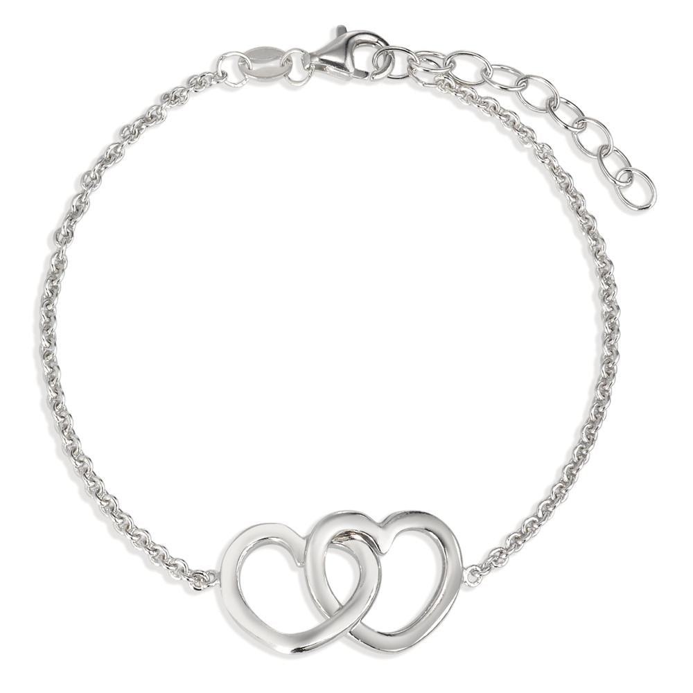 Pulsera Plata Rodio plateado Corazón 16-19 cm