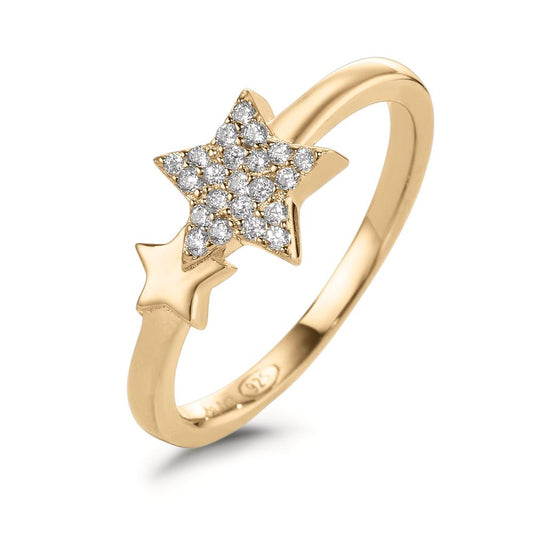 Anillo de dedo Plata Circonita Amarillo Dorado estrella