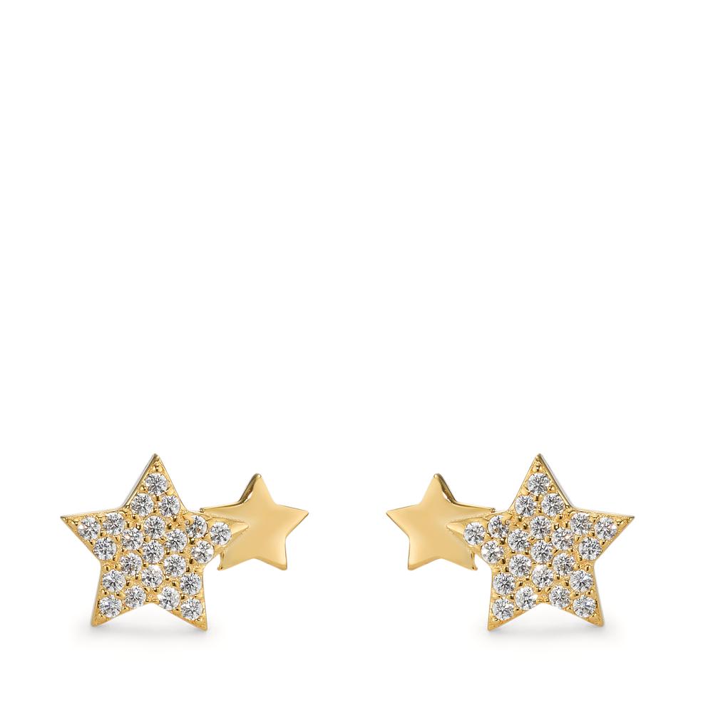 Pendientes Plata Circonita Amarillo Dorado estrella