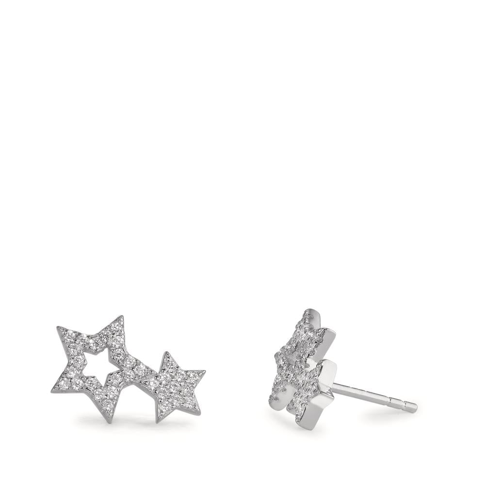 Pendientes Plata Circonita Rodio plateado estrella