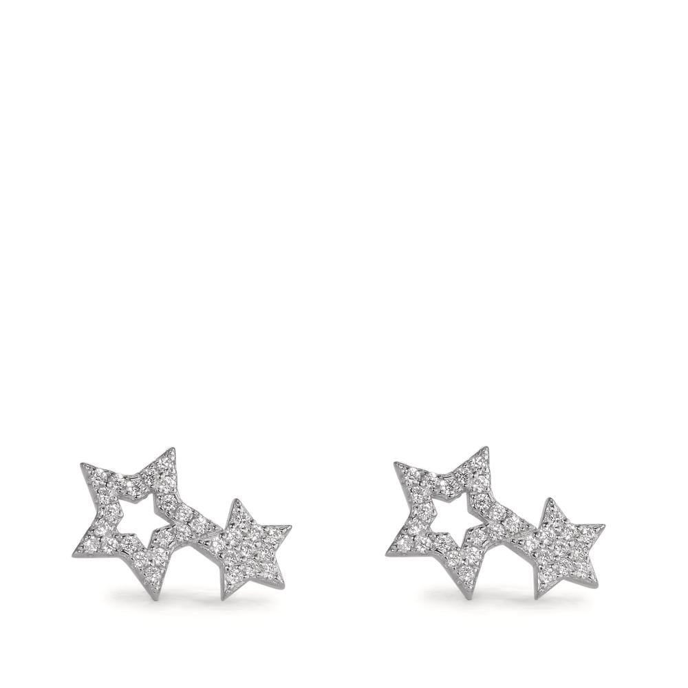 Pendientes Plata Circonita Rodio plateado estrella