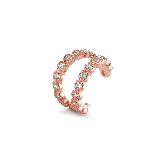 Pinza de oreja Plata Circonita Rosa Dorado Ø9.5 mm