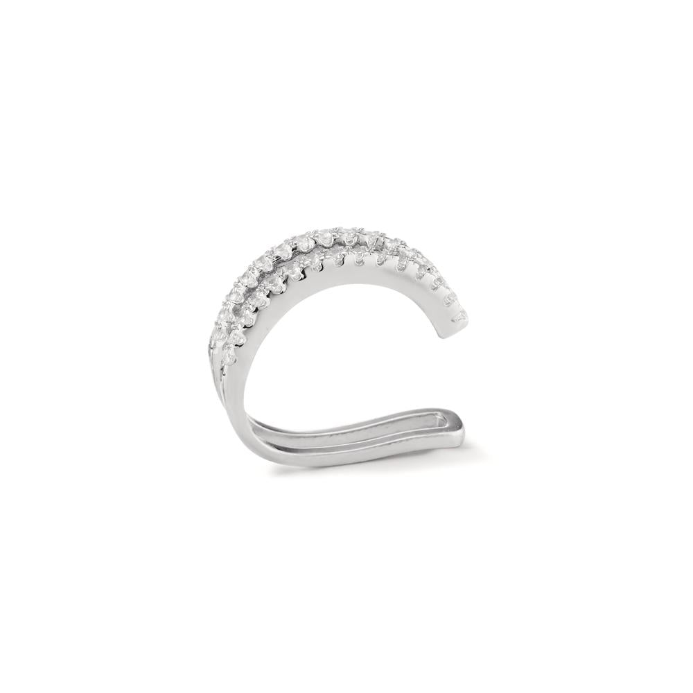 Pinza de oreja Plata Circonita Rodio plateado Ø14 mm