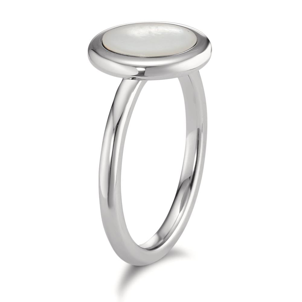 Anillo de dedo Acero inoxidable Madre perla Ø12 mm