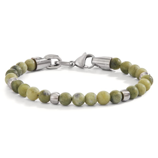 Pulsera Acero inoxidable Jade verde 19 cm Ø6.5 mm