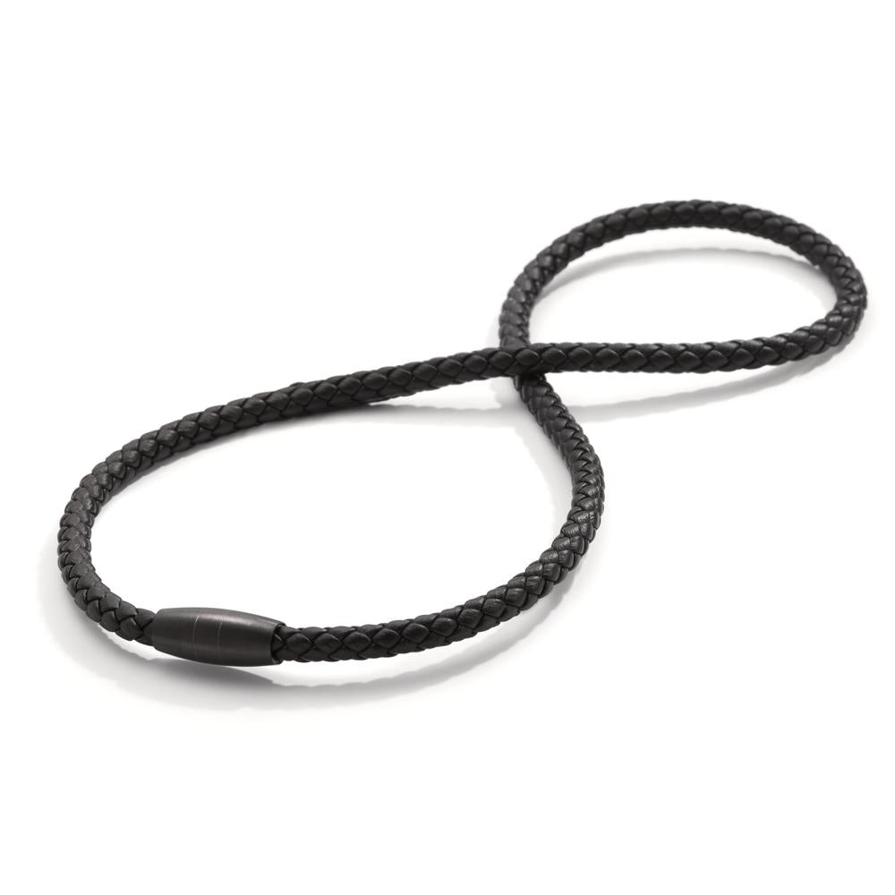 Collar Acero inoxidable, Cuero Negro Recubierto de IP 45 cm Ø5.5 mm