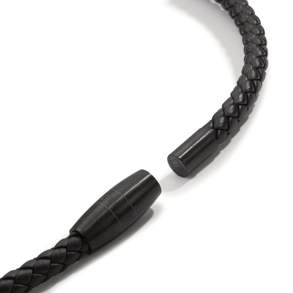 Collar Acero inoxidable, Cuero Negro Recubierto de IP 45 cm Ø5.5 mm