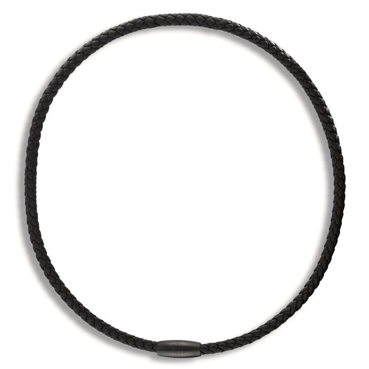Collar Acero inoxidable, Cuero Negro Recubierto de IP 50 cm Ø5.5 mm