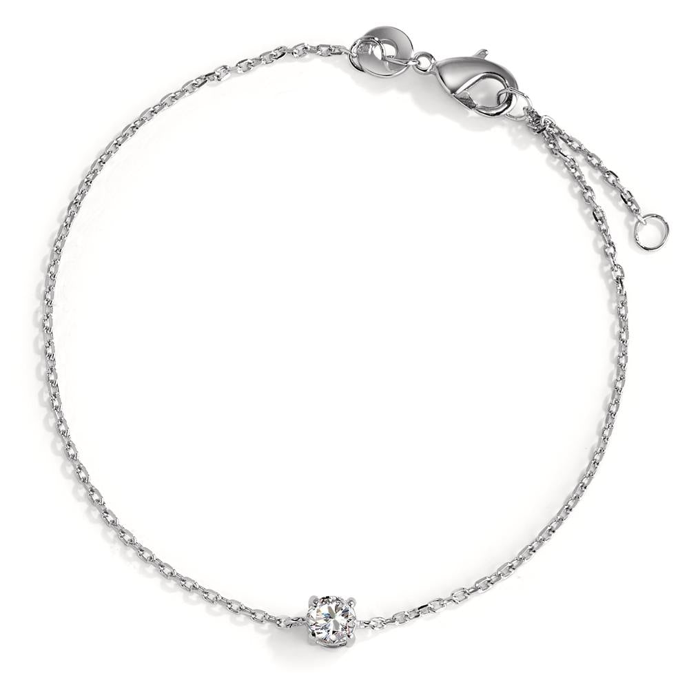 Pulsera Plata Circonita Rodio plateado 16-18 cm Ø4 mm