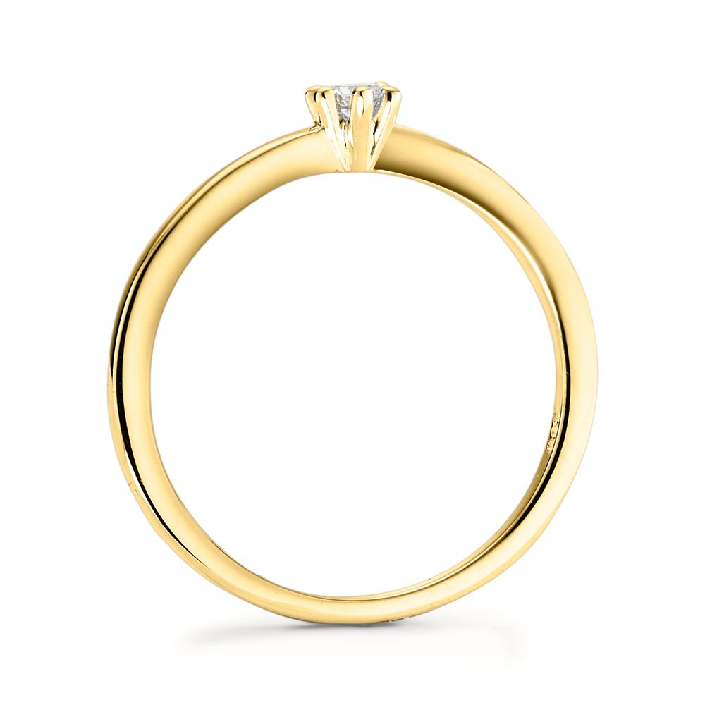 Anillo solitario 750/oro amarillo de 18 quilates Diamante blanco, 0.07 ct, [Brillant], w-si