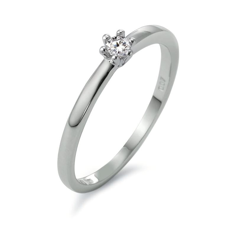 Anillo solitario 950 platino Diamante blanco, 0.07 ct, [Brillant], w-si