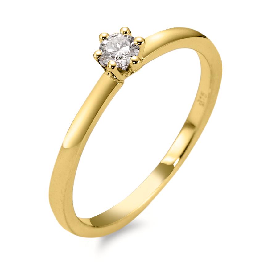 Anillo solitario 750/oro amarillo de 18 quilates Diamante 0.15 ct, w-si