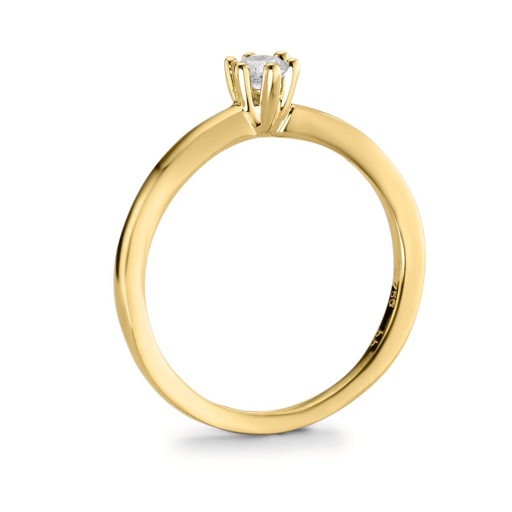 Anillo solitario 750/oro amarillo de 18 quilates Diamante 0.15 ct, w-si