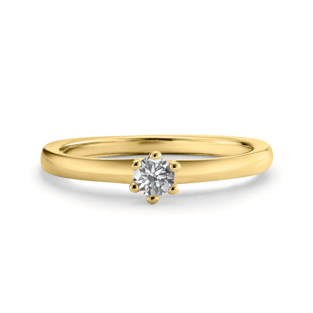 Anillo solitario 750/oro amarillo de 18 quilates Diamante 0.15 ct, w-si