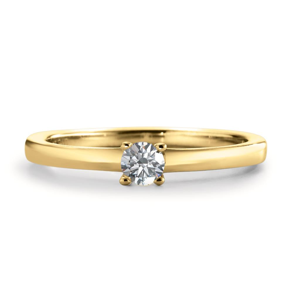 Anillo solitario 750/oro amarillo de 18 quilates Diamante blanco, 0.15 ct, [Brillant], w-si