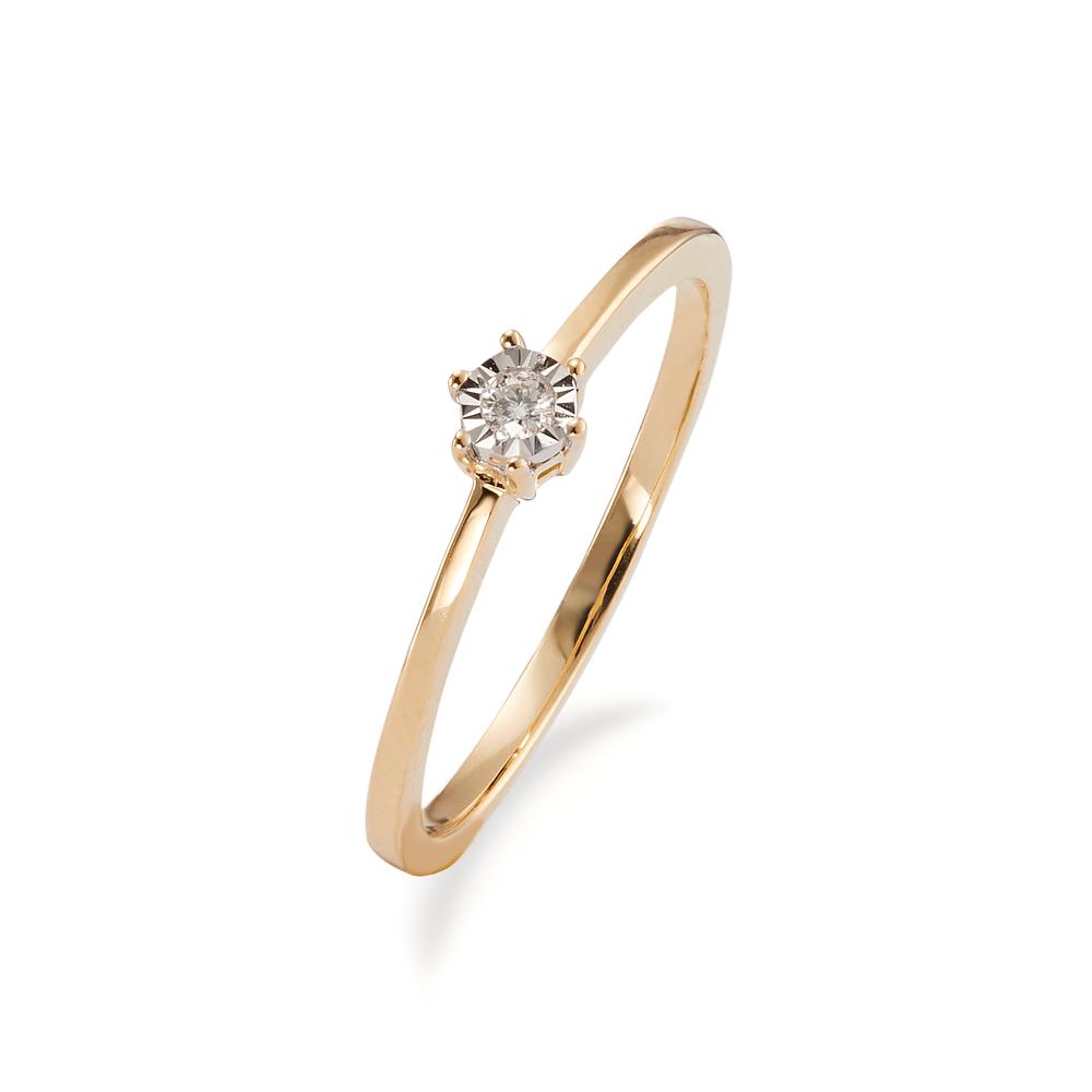 Anillo solitario 750/oro amarillo de 18 quilates Diamante 0.03 ct, w-si Bicolor