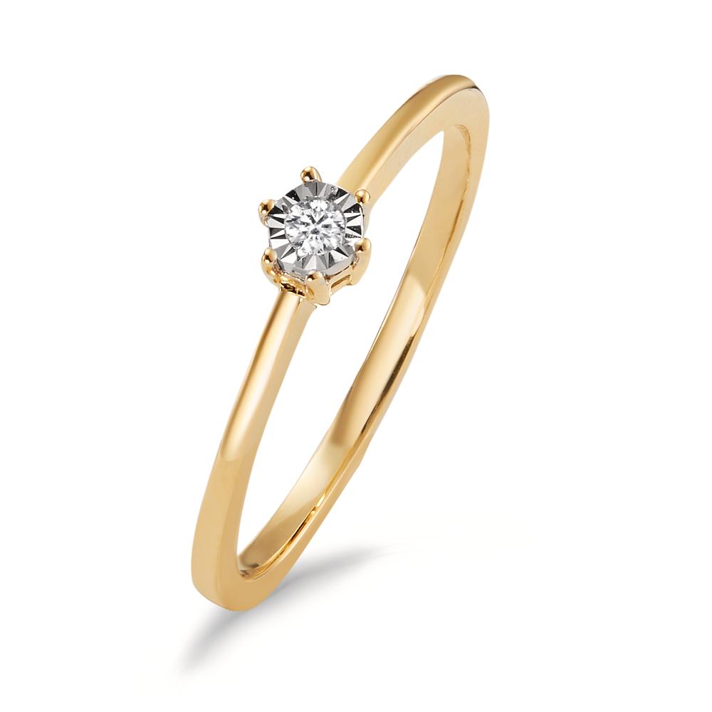 Anillo solitario 750/oro amarillo de 18 quilates Diamante 0.03 ct, w-si Bicolor