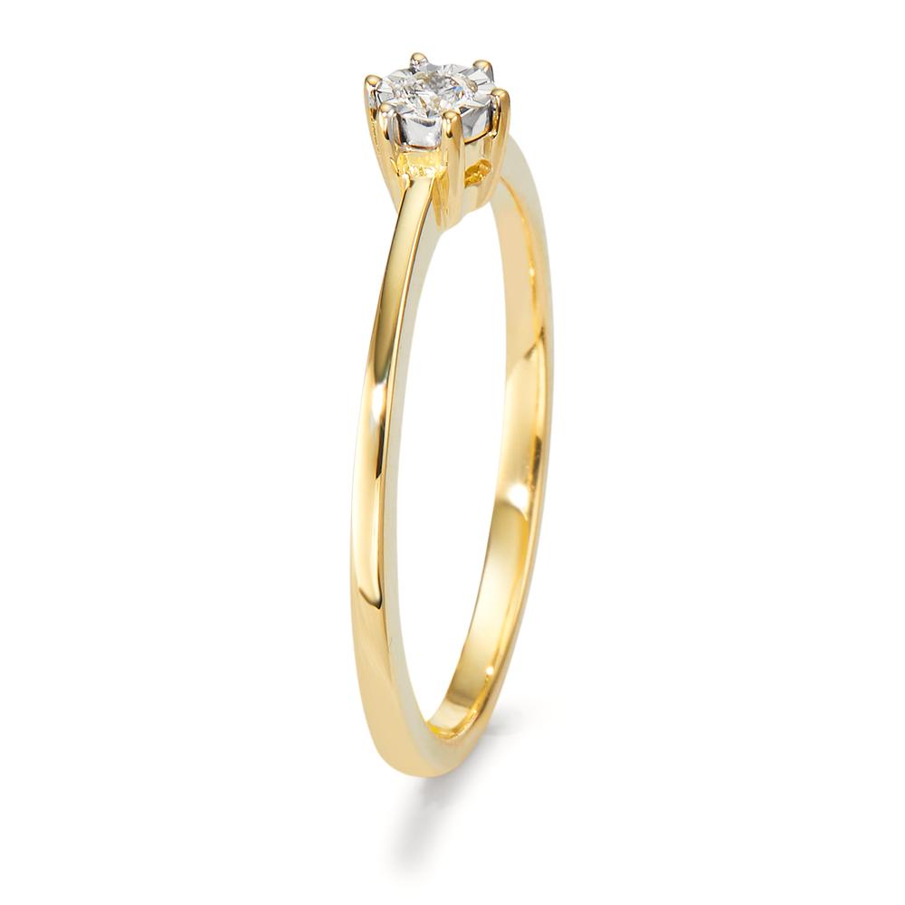 Anillo de dedo 750/oro amarillo de 18 quilates Diamante 0.05 ct, w-si Bicolor Ø4 mm