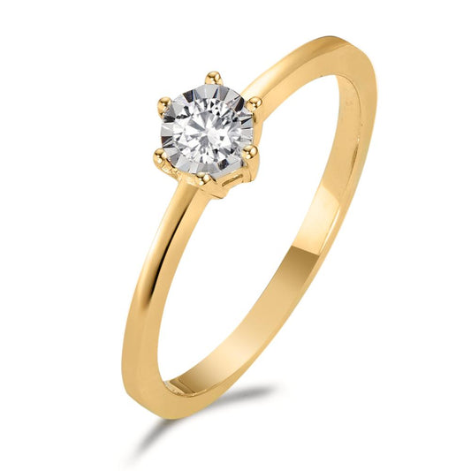 Anillo solitario 750/oro amarillo de 18 quilates Diamante 0.10 ct, w-si Bicolor