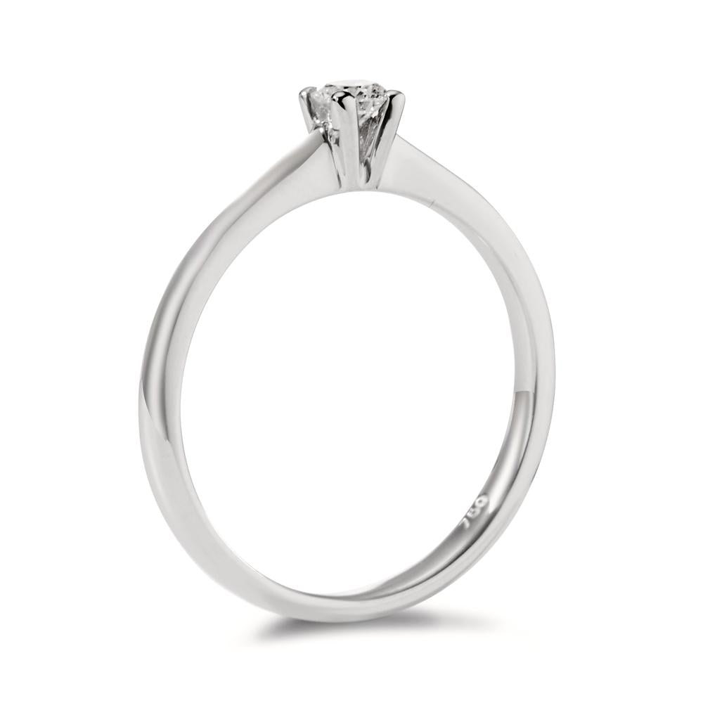 Anillo solitario 750/oro blanco de 18 quilates Diamante 0.15 ct, w-si