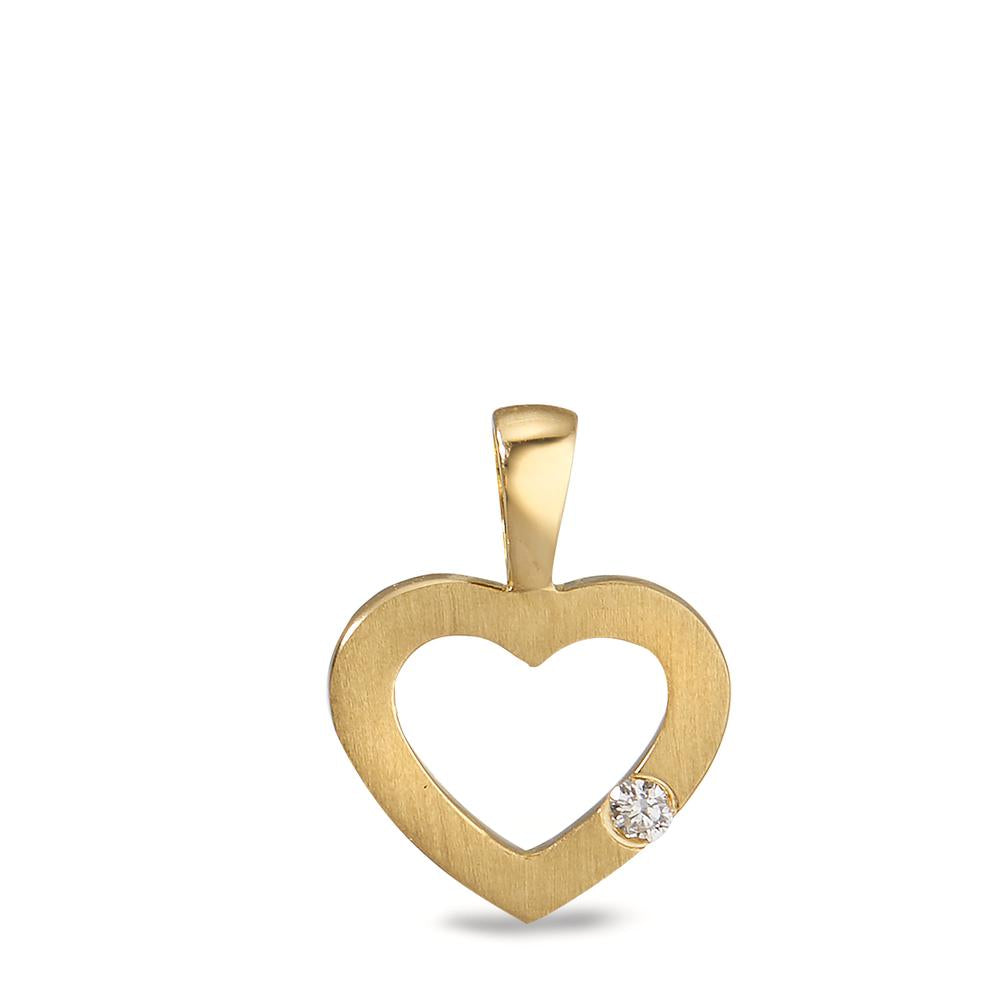 Colgante 750/oro amarillo de 18 quilates Diamante 0.02 ct, w-si Corazón