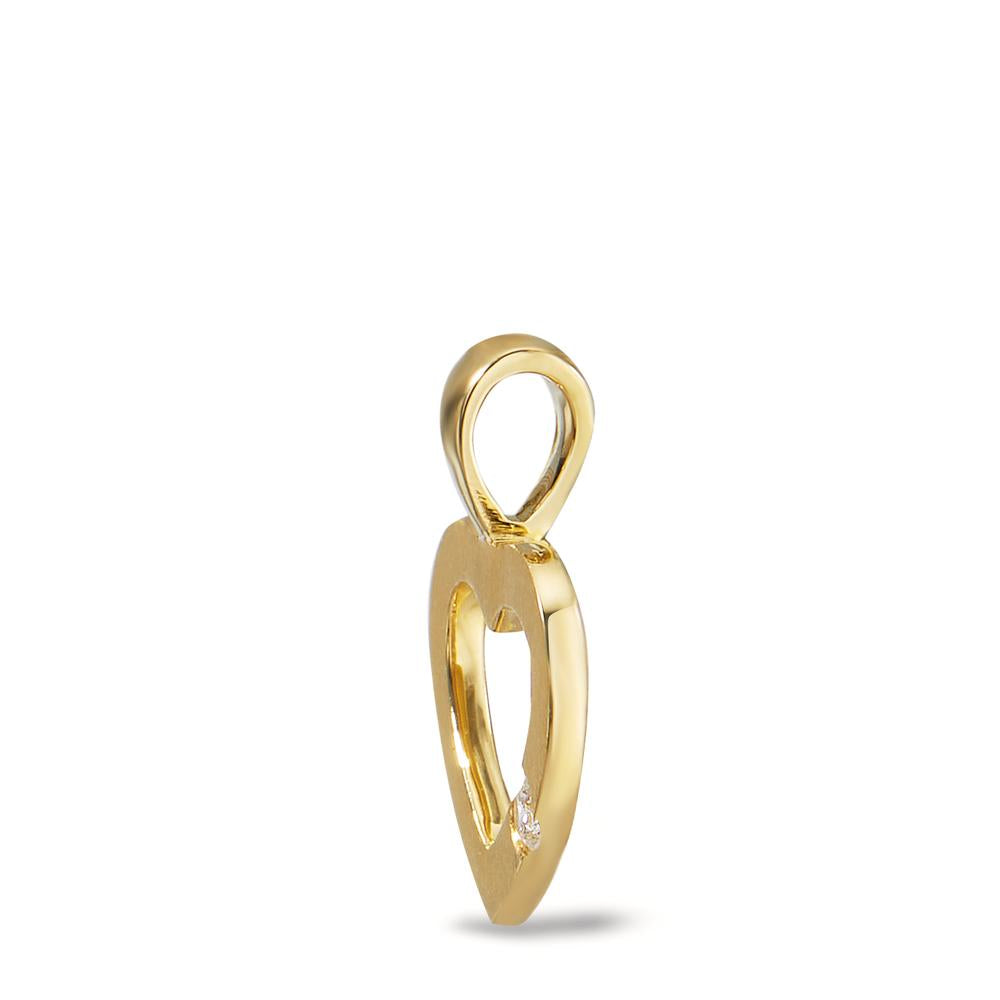 Colgante 750/oro amarillo de 18 quilates Diamante 0.02 ct, w-si Corazón