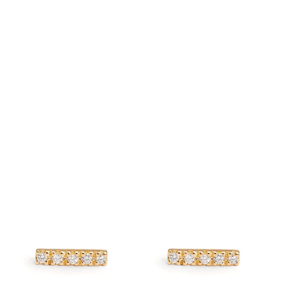 Pendientes 750/oro amarillo de 18 quilates Diamante 0.05 ct, 10 piedras, w-si