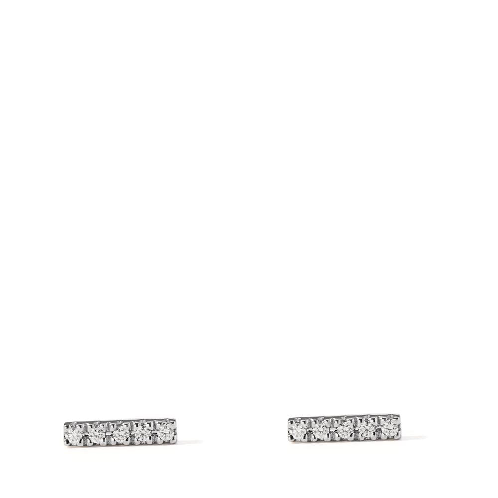 Pendientes 750/oro blanco de 18 quilates Diamante 0.05 ct, 5 piedras, w-si