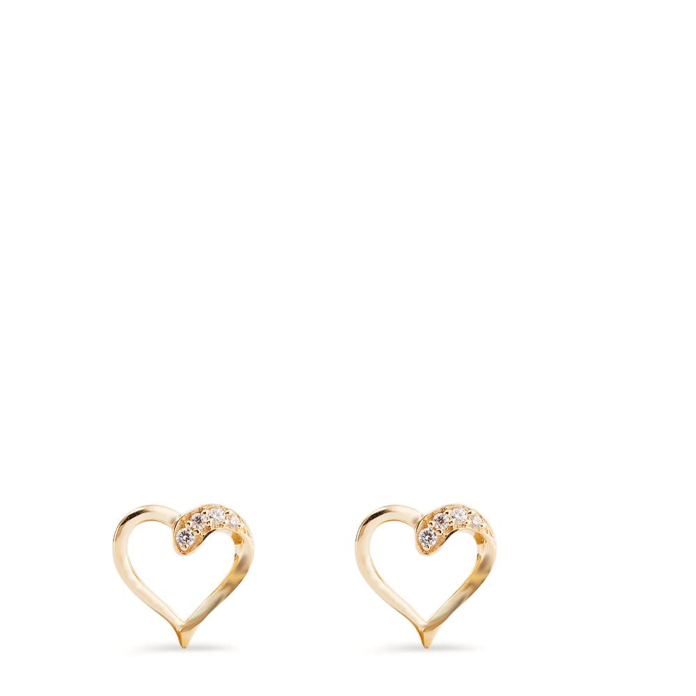 Pendientes Oro amarillo de 375/9K Circonita 8 piedras Corazón Ø7 mm