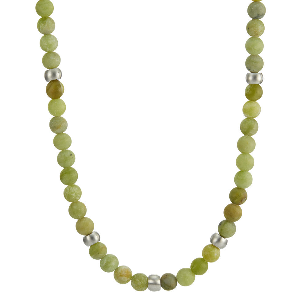 Collar Acero inoxidable Jade 72 piedras 50 cm Ø6.5 mm