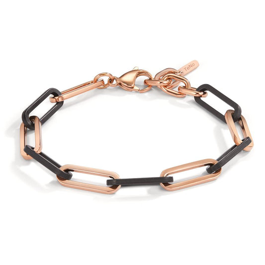 Pulsera Acero inoxidable, Carbón Rosa Recubierto de IP 16.5-21 cm