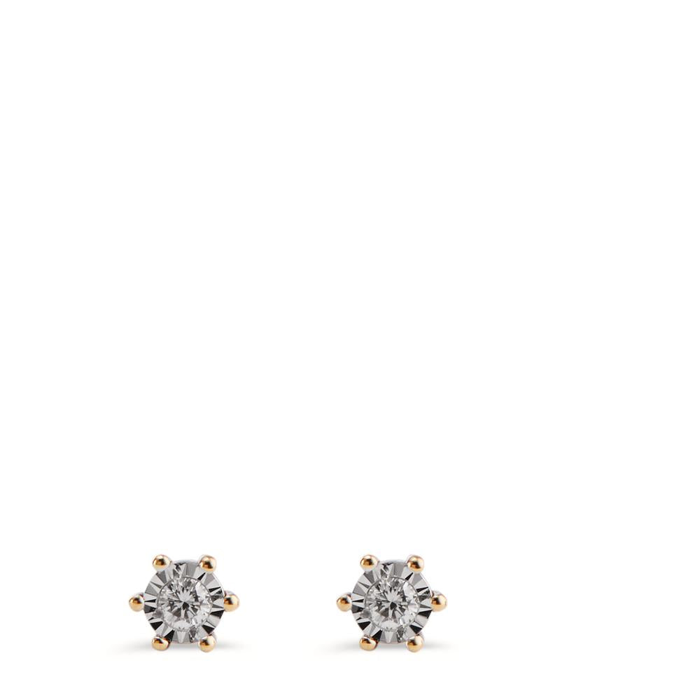 Pendientes 750/oro amarillo de 18 quilates Diamante 0.10 ct, 2 piedras, w-si Ø3.5 mm