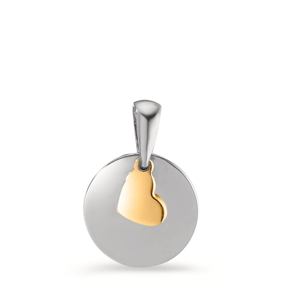 Colgante Oro blanco de 585/14 kt., Oro amarillo de 585/14 kt. Corazón Ø10 mm