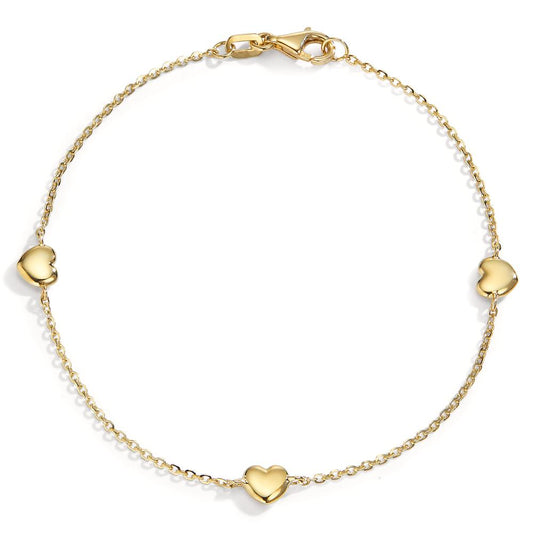 Pulsera Oro amarillo de 585/14 kt. Corazón 17-19 cm